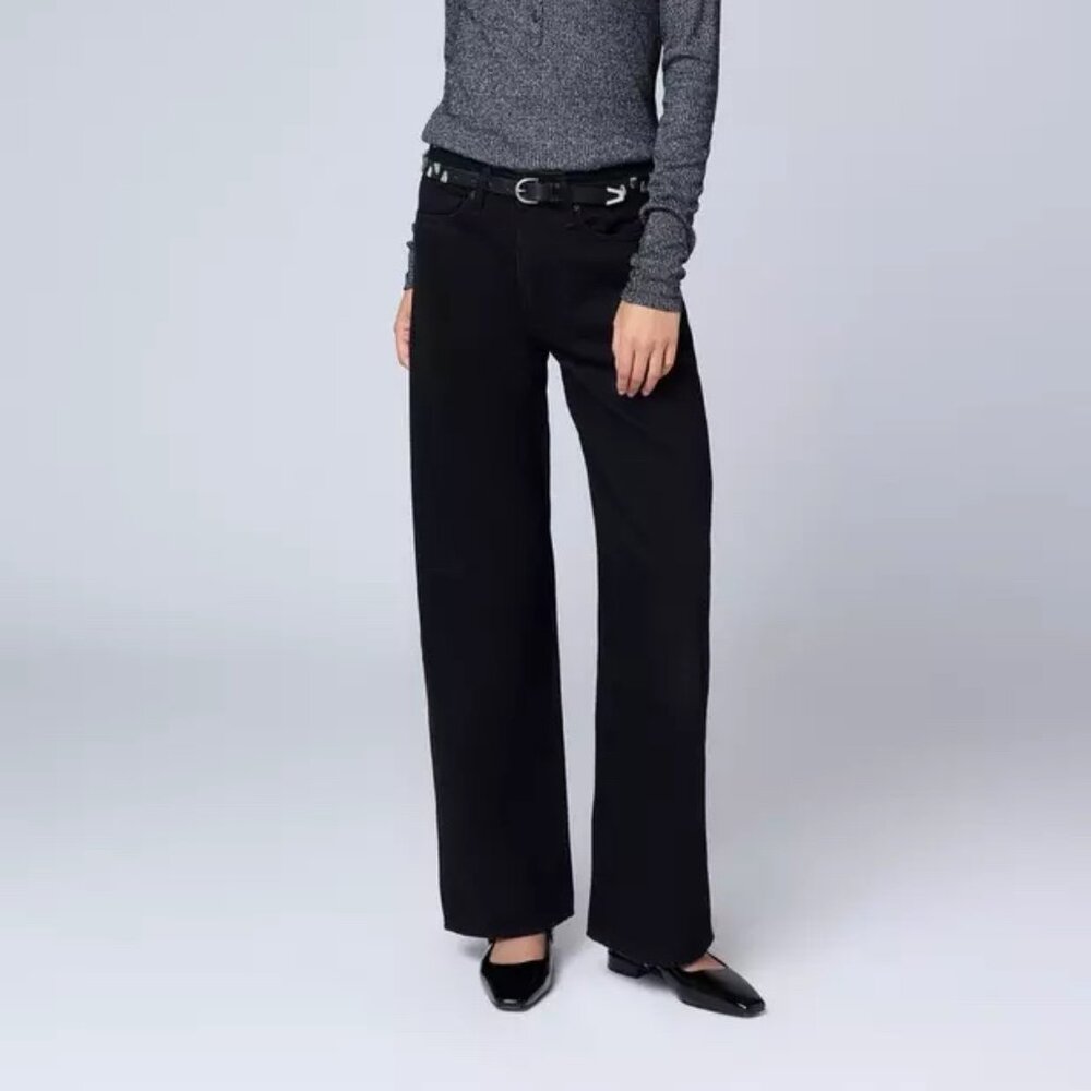 rag & bone Black Wide Leg Jeans